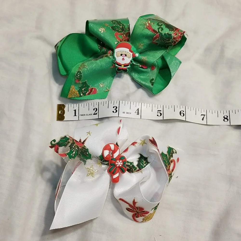 COPY - HOLIDAY BLING HAIR CLIP BOW SET OF 3...MATCH TO EVERY OUTFIT